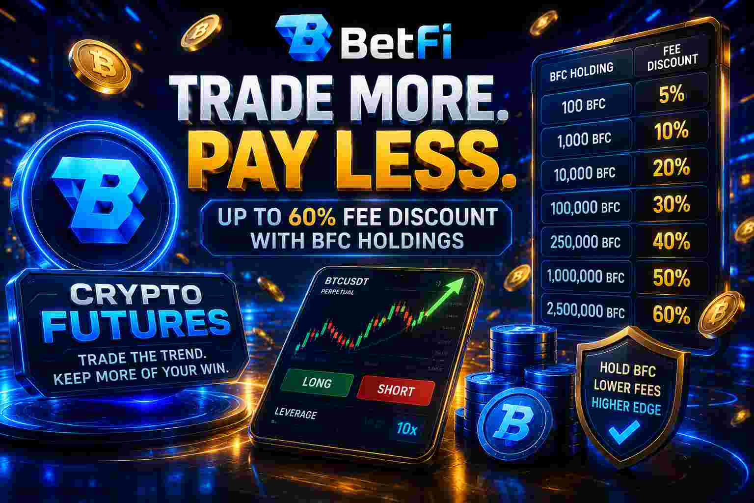 Crypto Futures on BetFi: How Holding BFC Cuts Trading Fees by Up to 60%
